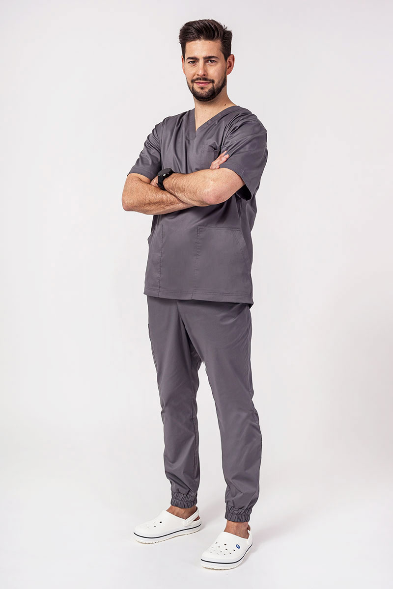 Bluza medyczna męska Sunrise Uniforms Active Flex szara-2