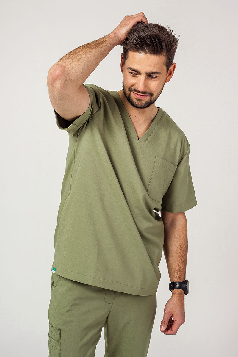 Komplet medyczny męski Sunrise Uniforms Premium Men (bluza Dose, spodnie Select jogger) oliwkowy-3