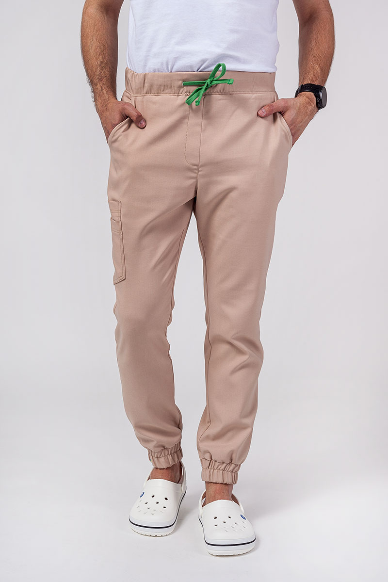 Komplet medyczny męski Sunrise Uniforms Premium Men (bluza Dose, spodnie Select jogger) beżowy-8