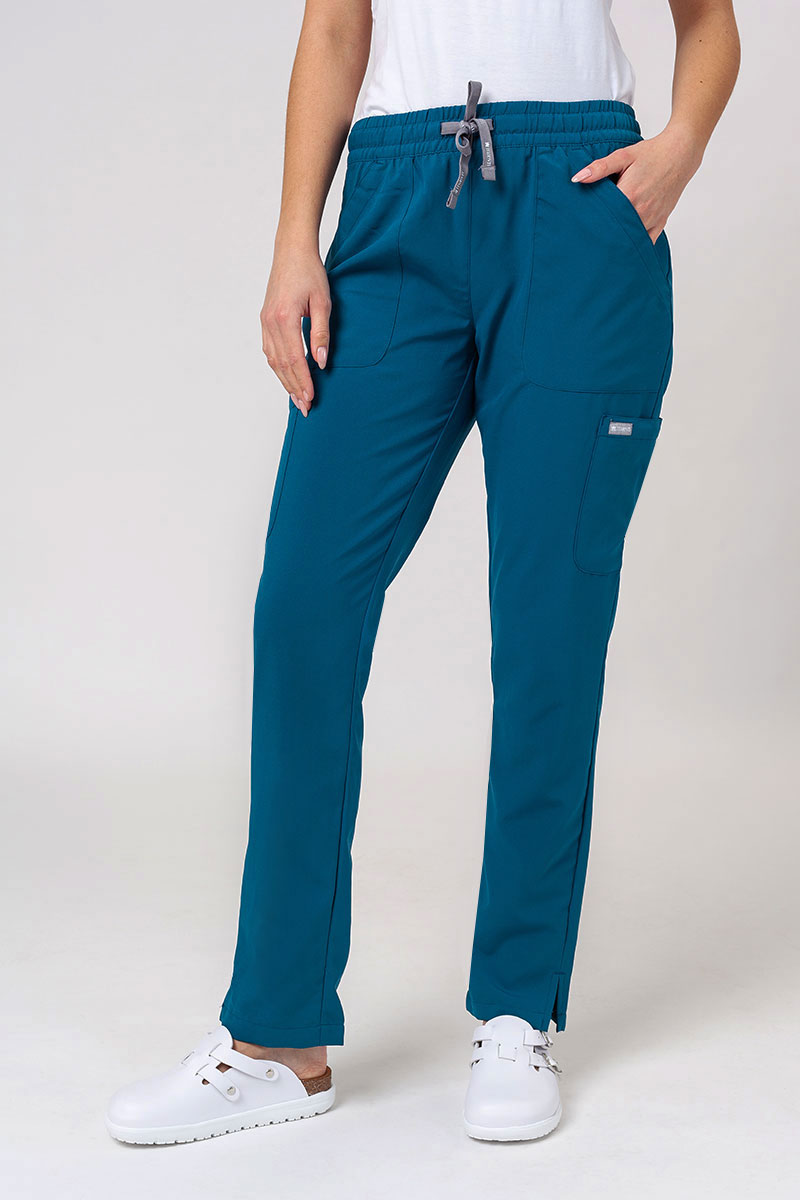 Komplet medyczny damski Maevn Momentum (bluza Double V-neck, spodnie 6-pocket) karaibski błękit-5