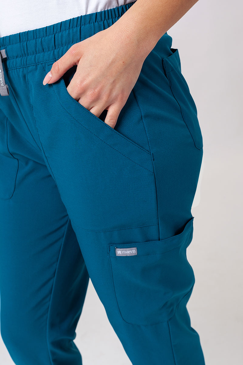 Spodnie medyczne damskie Maevn Momentum 6-pocket karaibski błękit-3
