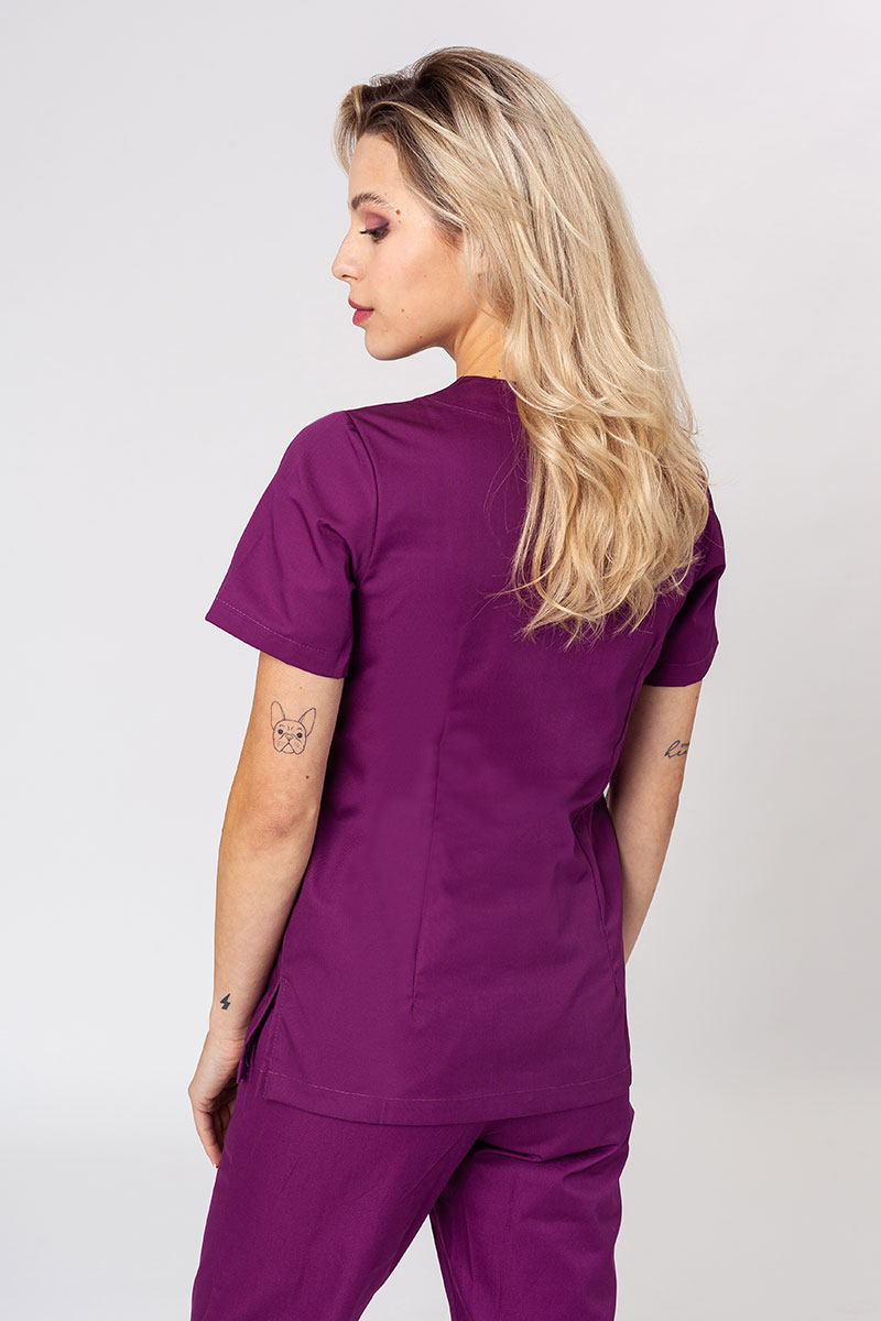 Komplet medyczny damski Sunrise Uniforms Basic Classic (bluza Light, spodnie Regular) oberżynowy-3