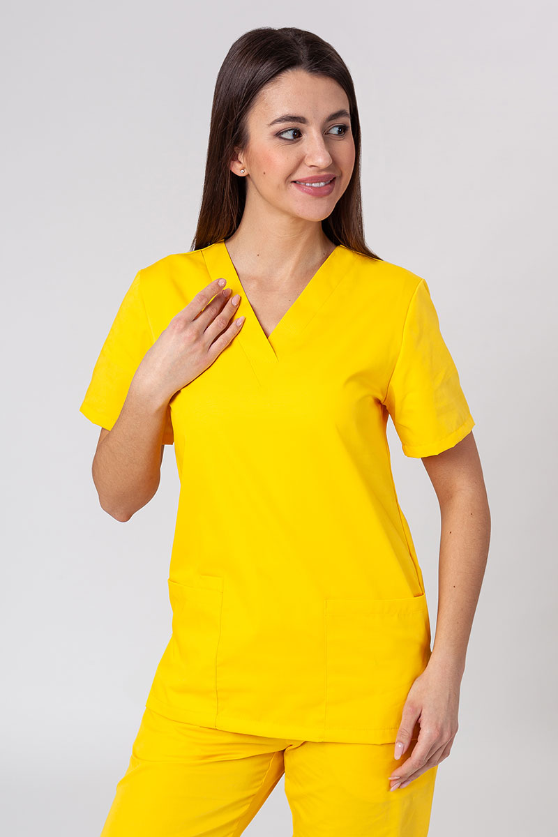 Komplet medyczny damski Sunrise Uniforms Basic Classic (bluza Light, spodnie Regular) żółty-2