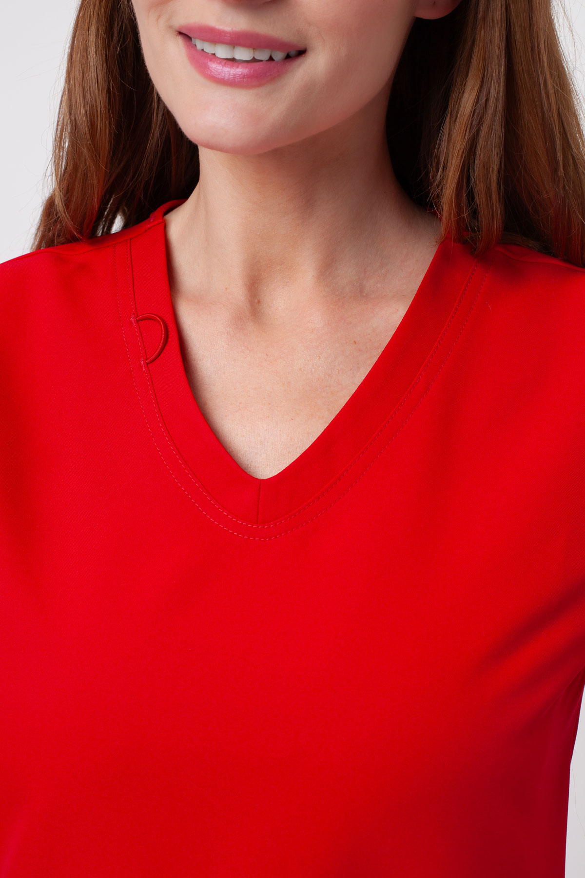 Bluza medyczna damska Cherokee Ultra V-neck Top czerwona-3