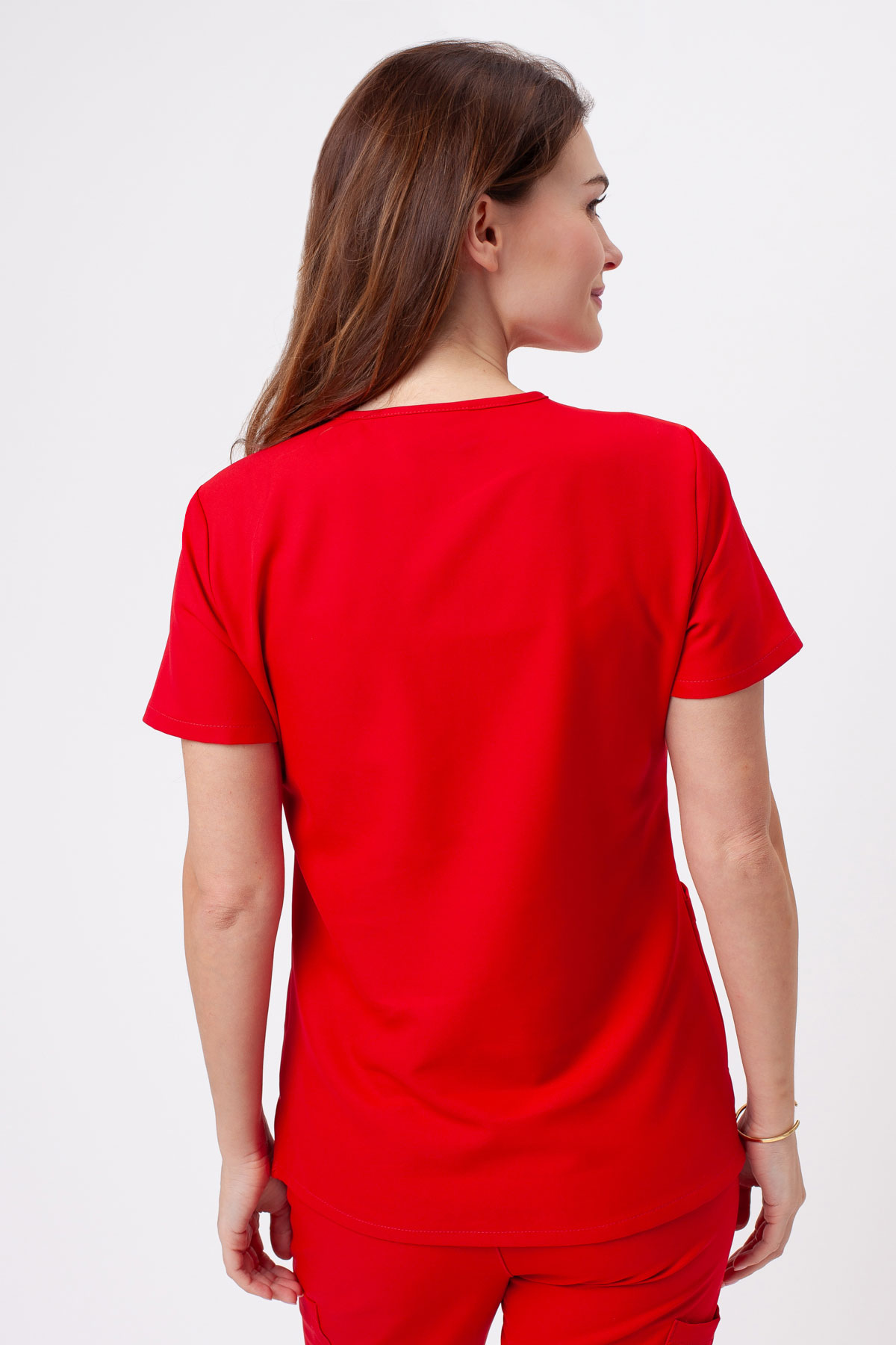 Bluza medyczna damska Cherokee Ultra V-neck Top czerwona-2