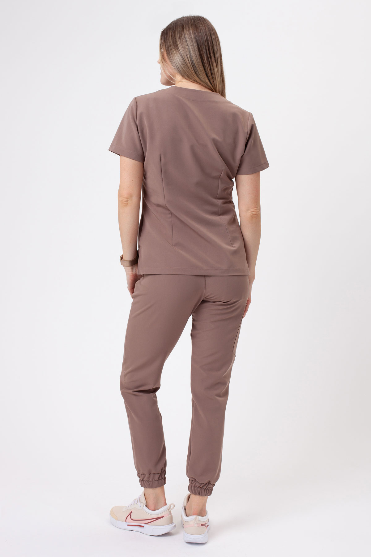 Spodnie medyczne damskie Sunrise Uniforms Premium Vibe jogger cappuccino-1