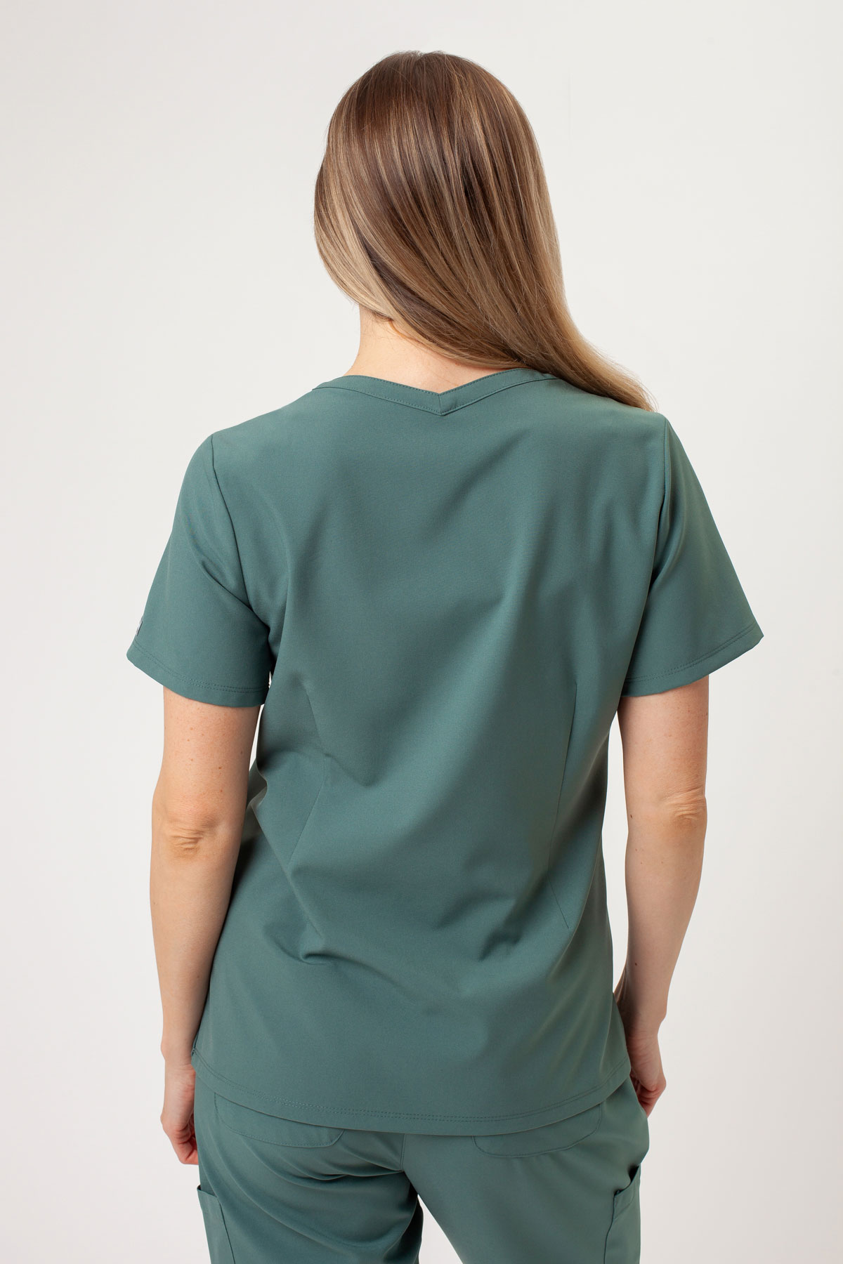 Bluza medyczna damska Maevn Momentum Double V-neck pastelowa zieleń-1