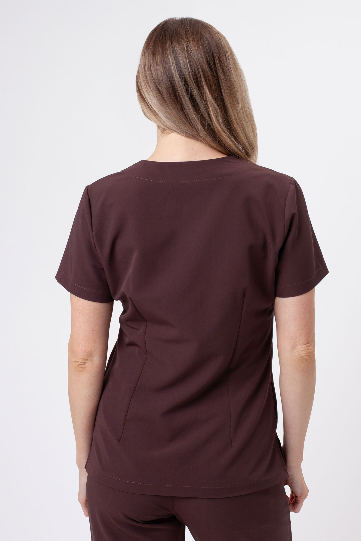 Bluza medyczna damska Sunrise Uniforms Premium Aura choco-2