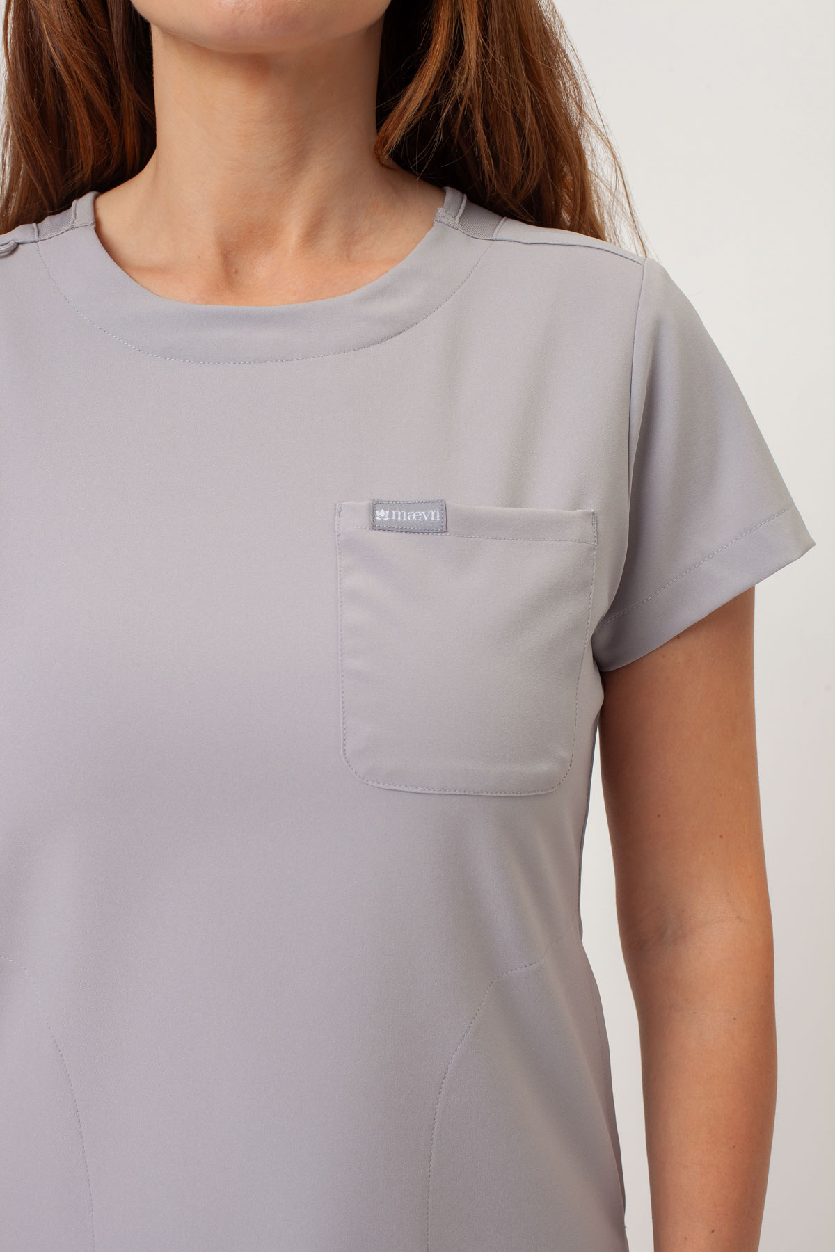 Bluza medyczna damska Maevn Momentum Round Neck popielata-4