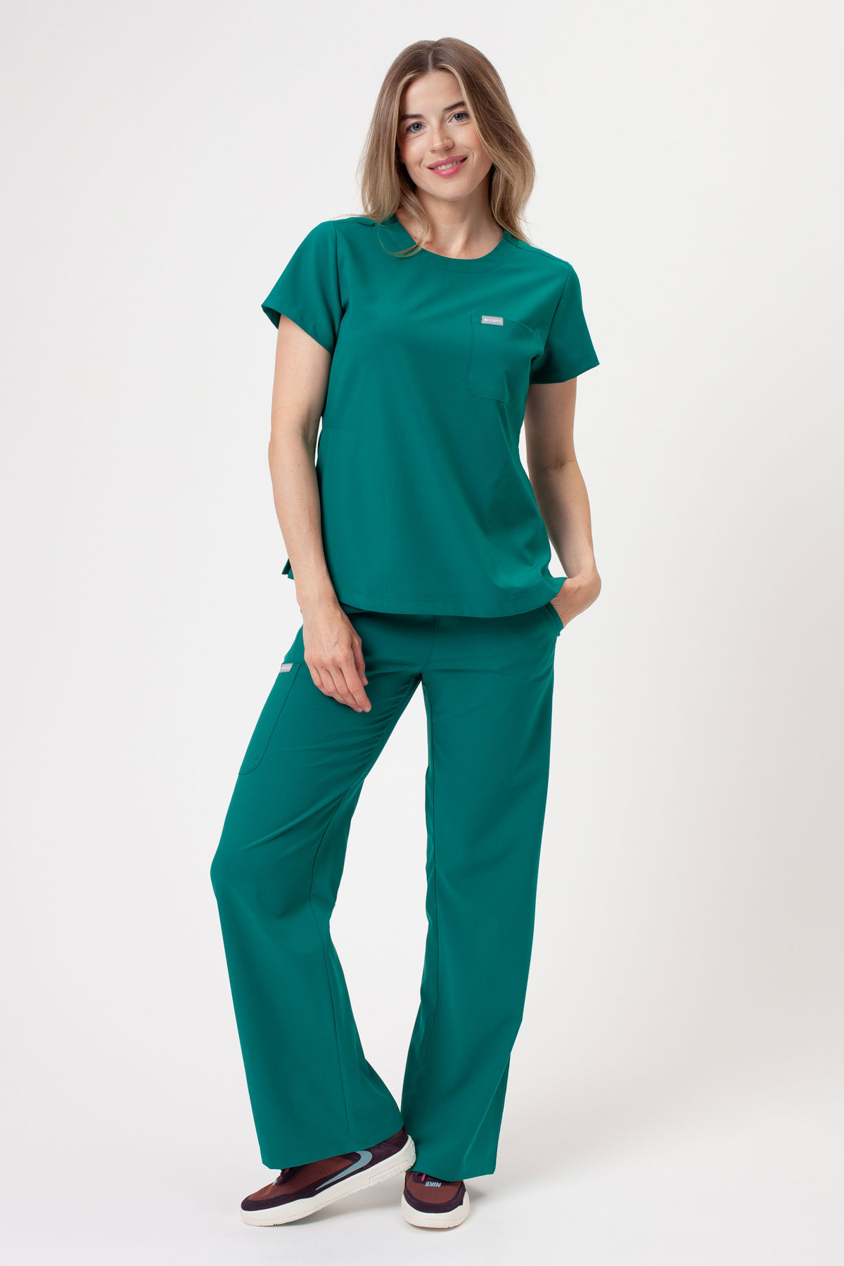 Bluza medyczna damska Maevn Momentum Round Neck zielona-6