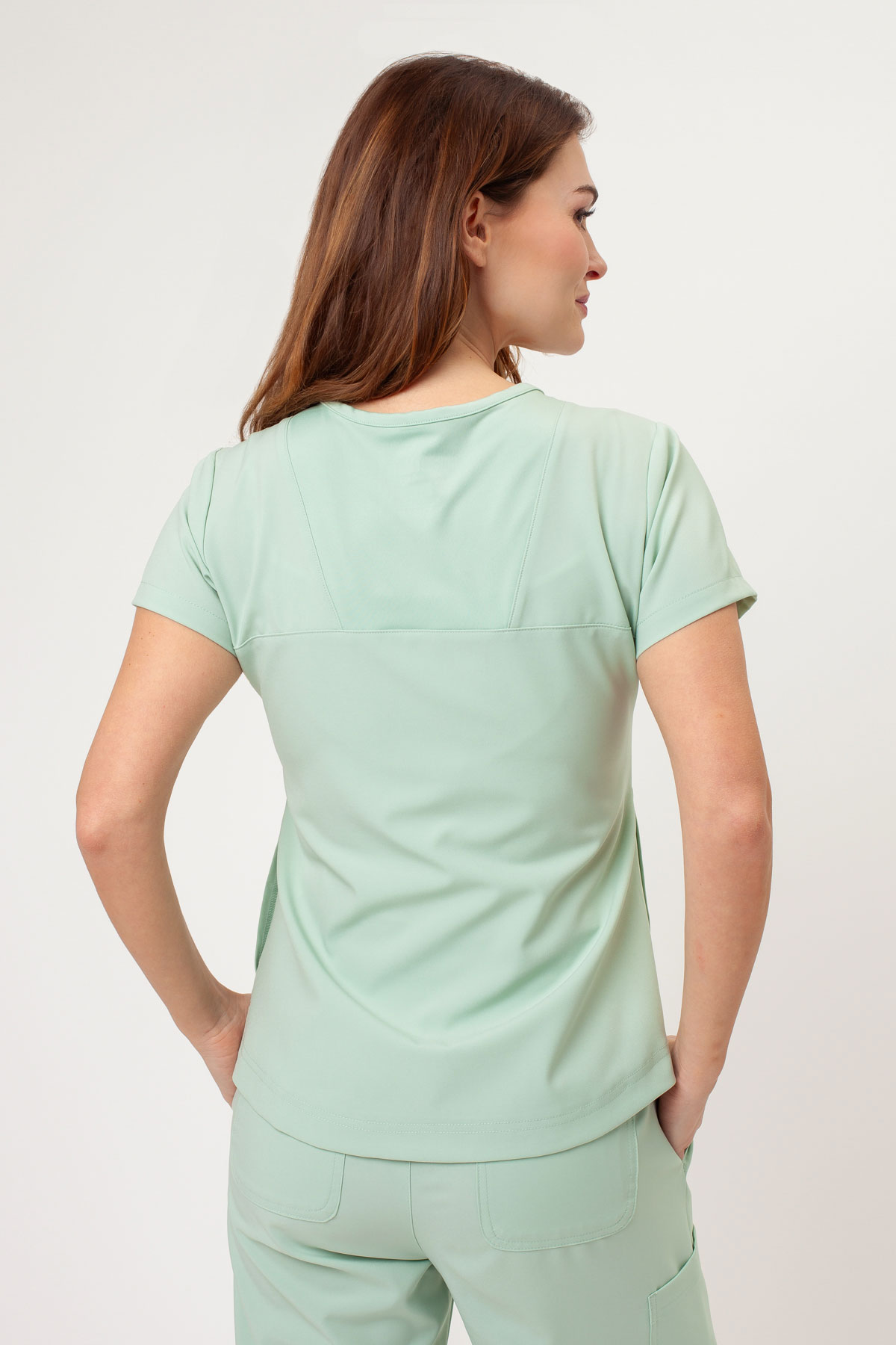 Bluza medyczna damska Maevn Momentum Round Neck miętowa-2