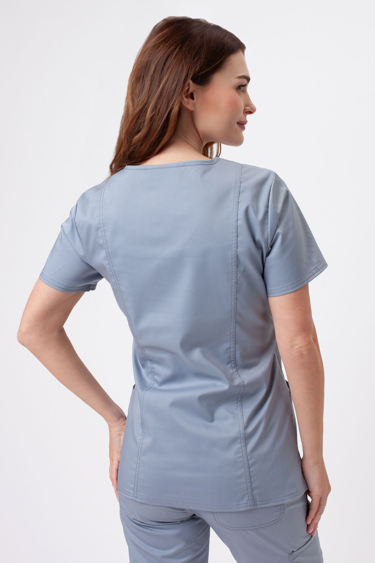 Bluza medyczna damska Cherokee Revolution Mock popielata-2
