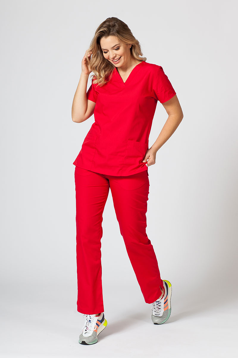 Spodnie medyczne damskie Maevn Red Panda czerwone-1
