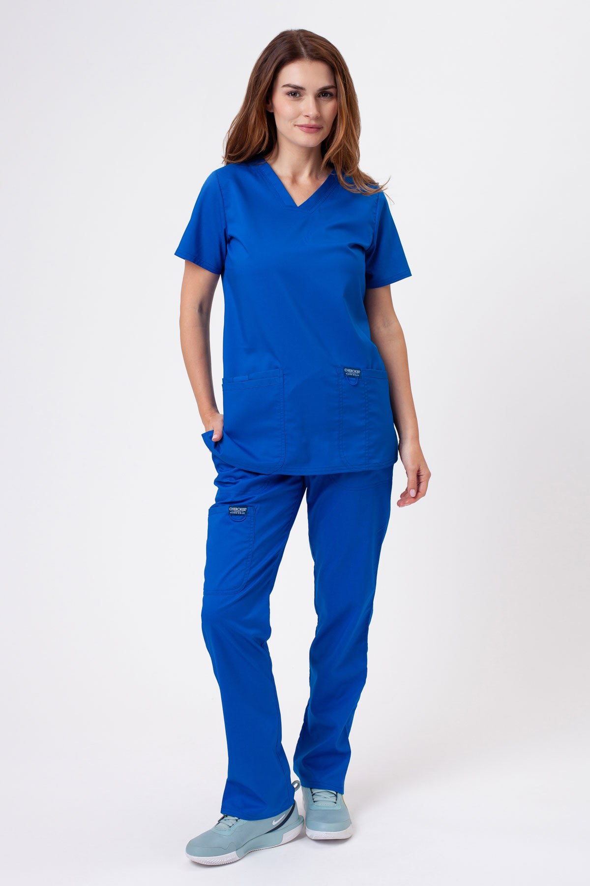 Bluza medyczna damska Cherokee Revolution Mock królewski granat-5