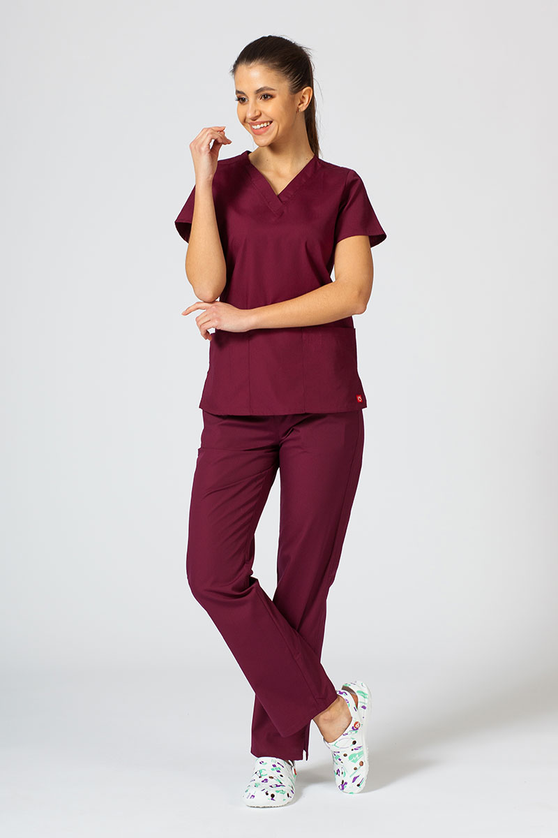 Spodnie medyczne damskie Maevn Red Panda wiśniowe-5