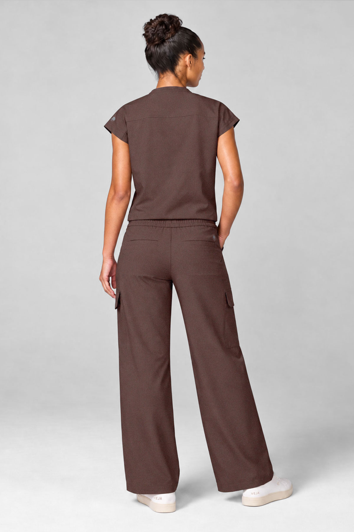 Bluza medyczna damska Healing Hands Mandarin Collar brązowa-7