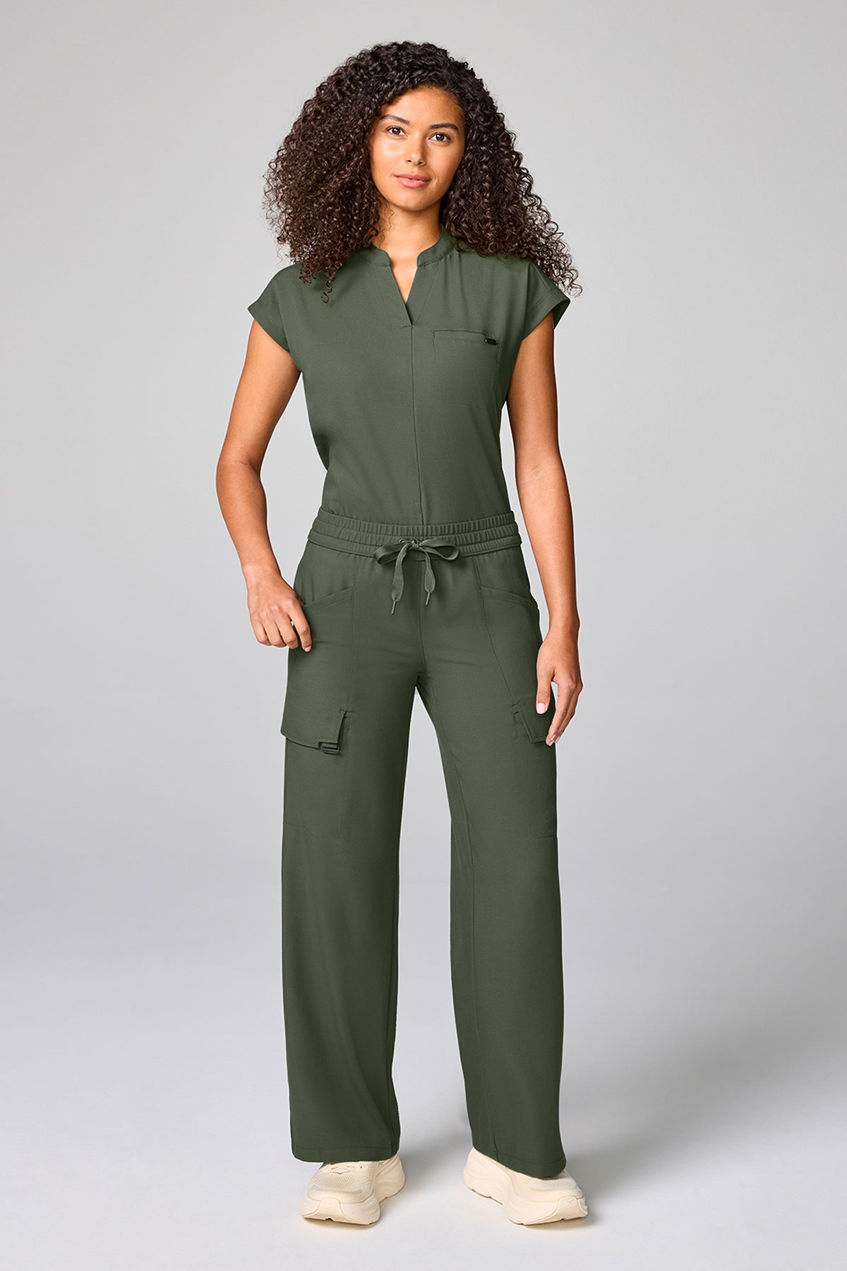 Bluza medyczna damska Healing Hands Mandarin Collar oliwkowa-5