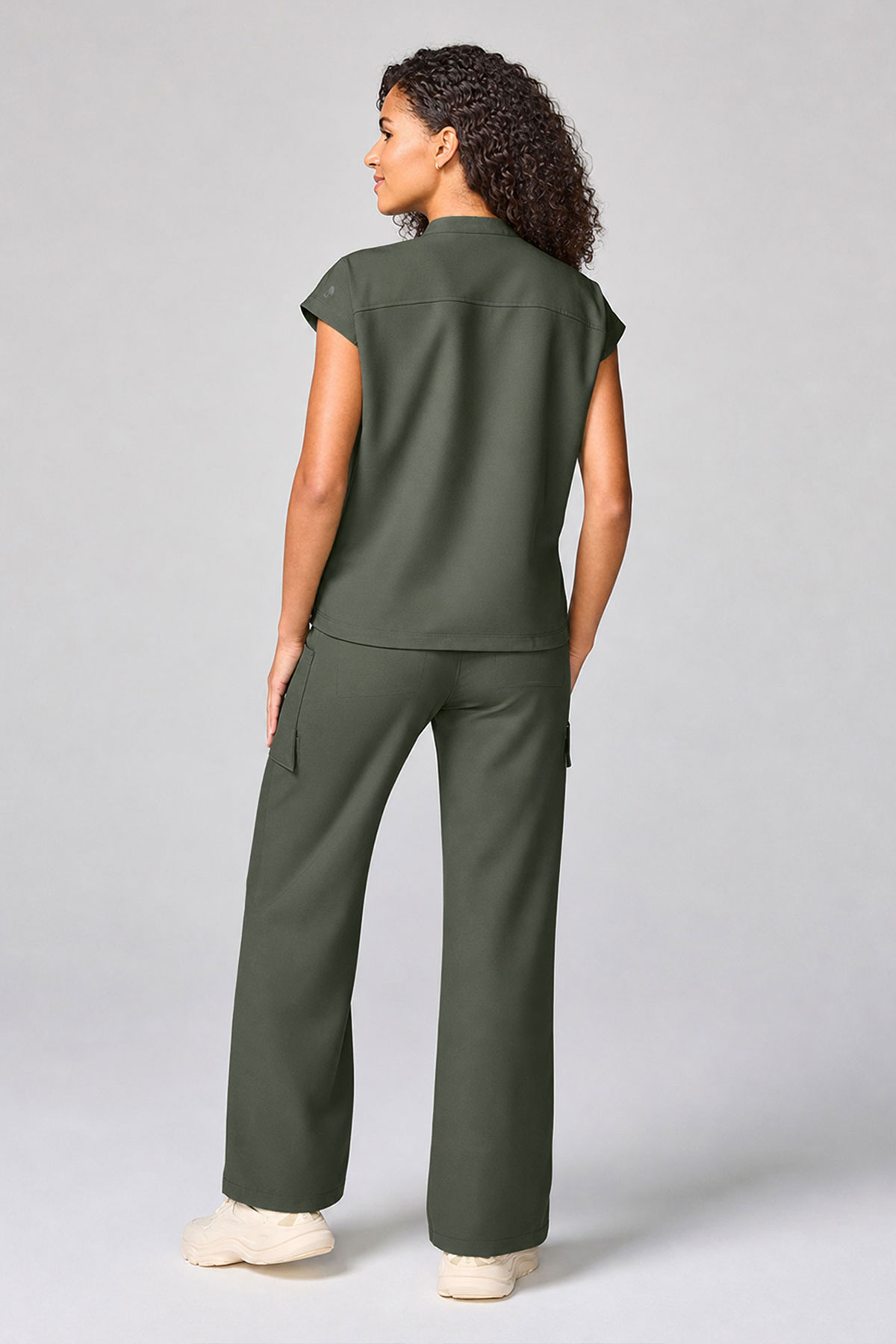 Bluza medyczna damska Healing Hands Mandarin Collar oliwkowa-6
