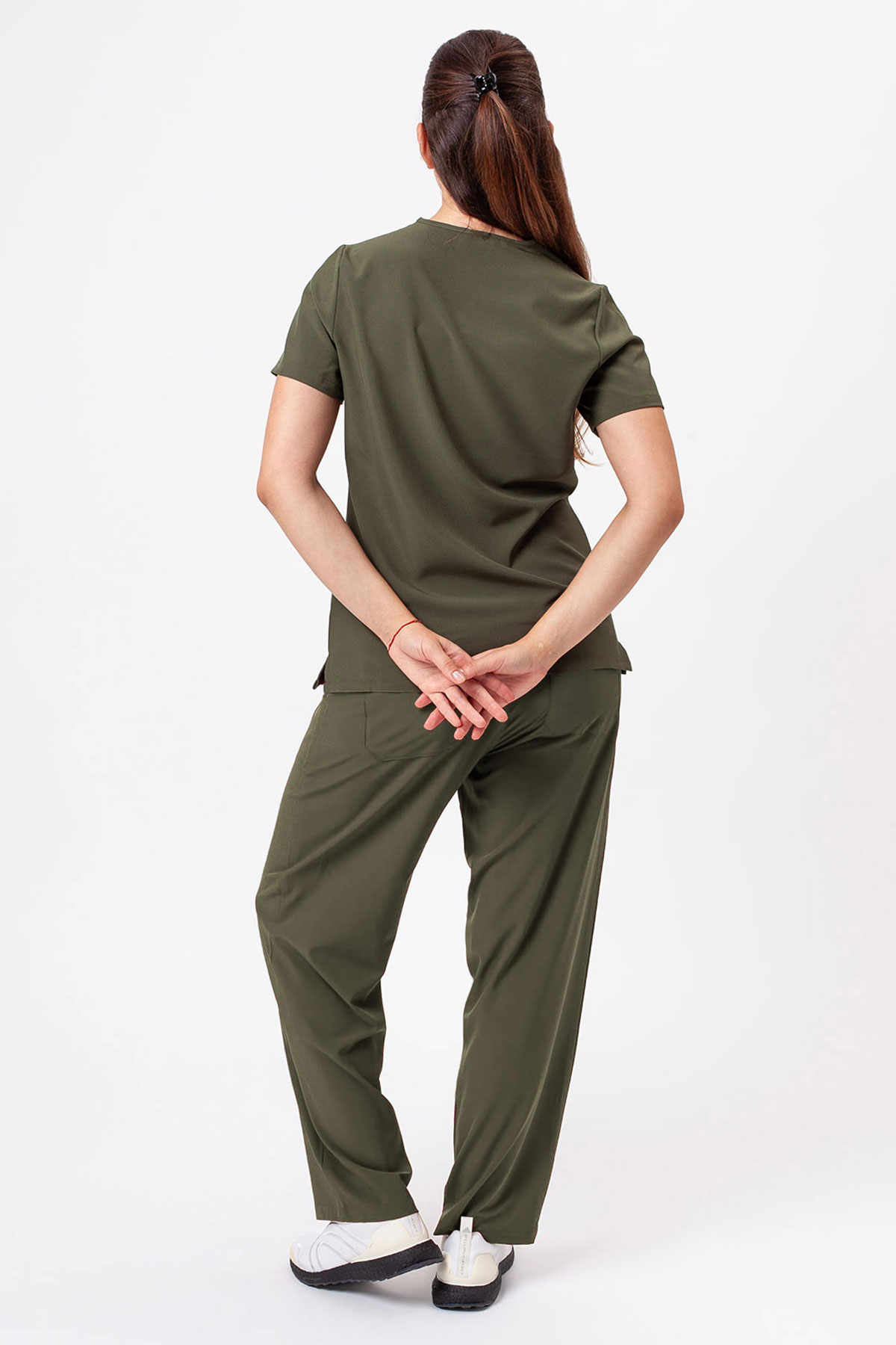 Spodnie medyczne damskie Sunrise Move Zen oliwkowe-6