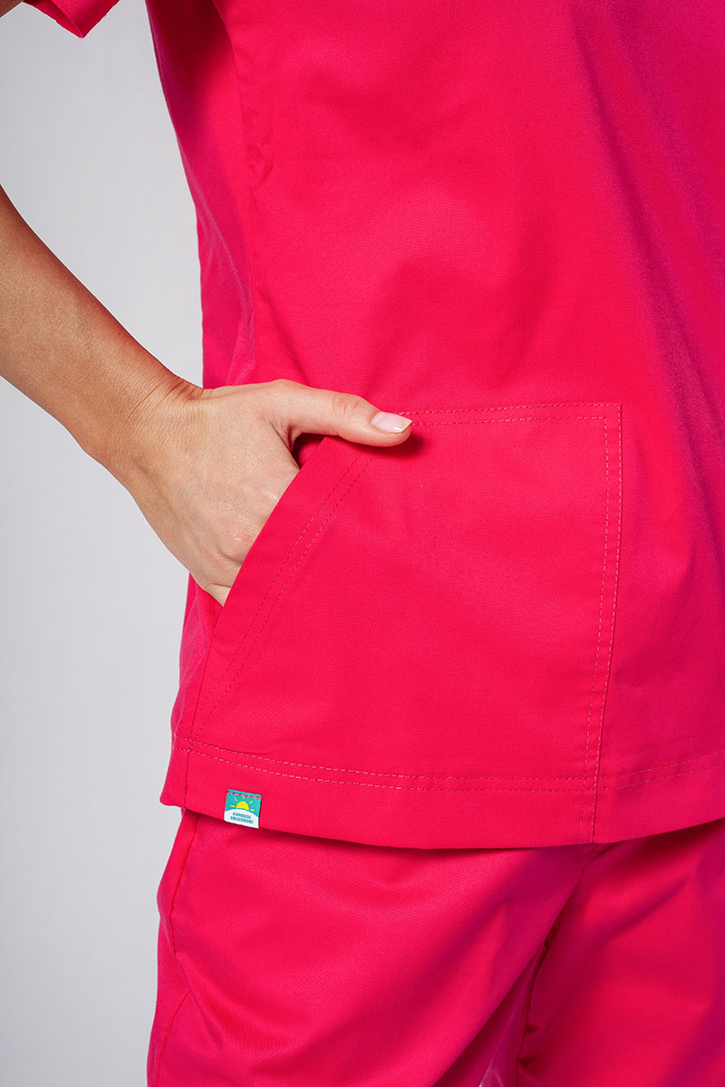 Bluza medyczna damska Sunrise Uniforms Active Bloom malinowa-4