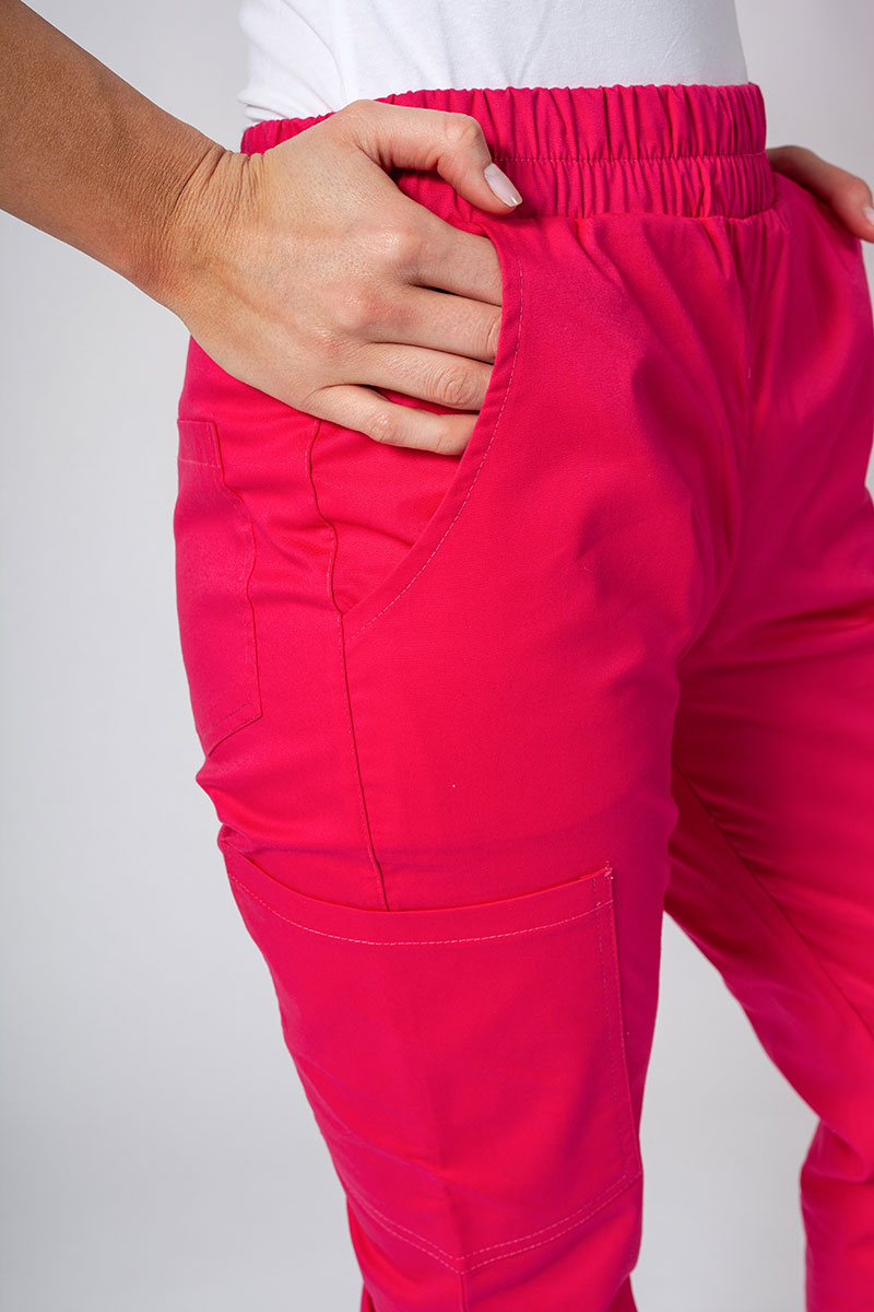 Spodnie medyczne damskie Sunrise Uniforms Active Air jogger malinowa-2