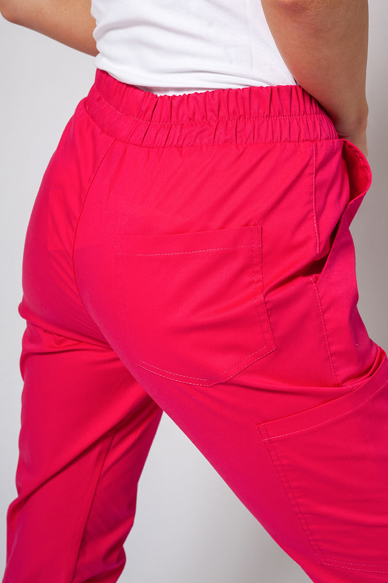 Spodnie medyczne damskie Sunrise Uniforms Active Air jogger malinowa-3