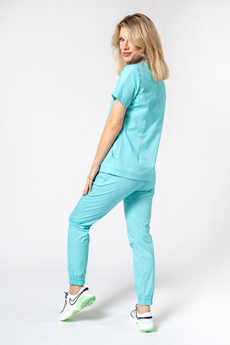 Bluza medyczna damska Sunrise Uniforms Active Bloom aqua-5