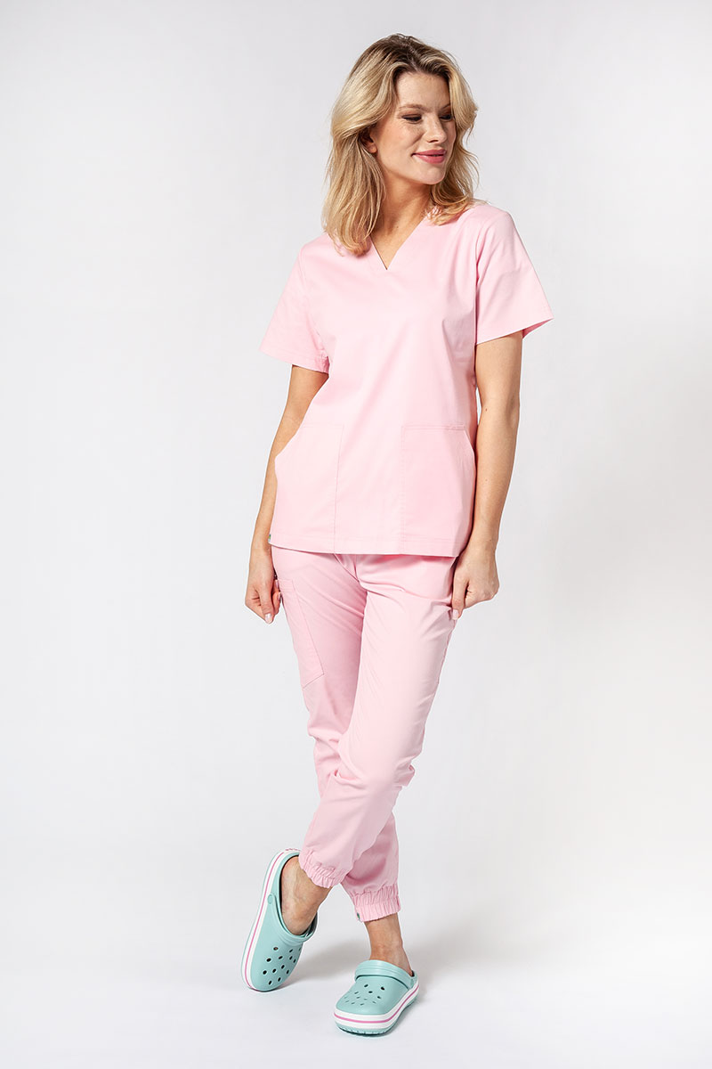 Bluza medyczna damska Sunrise Uniforms Active Bloom różowa-5