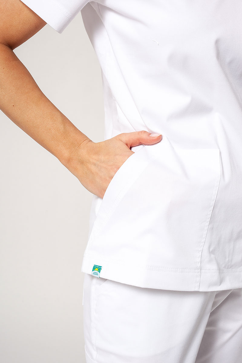 Bluza medyczna damska Sunrise Uniforms Active Bloom biała-3