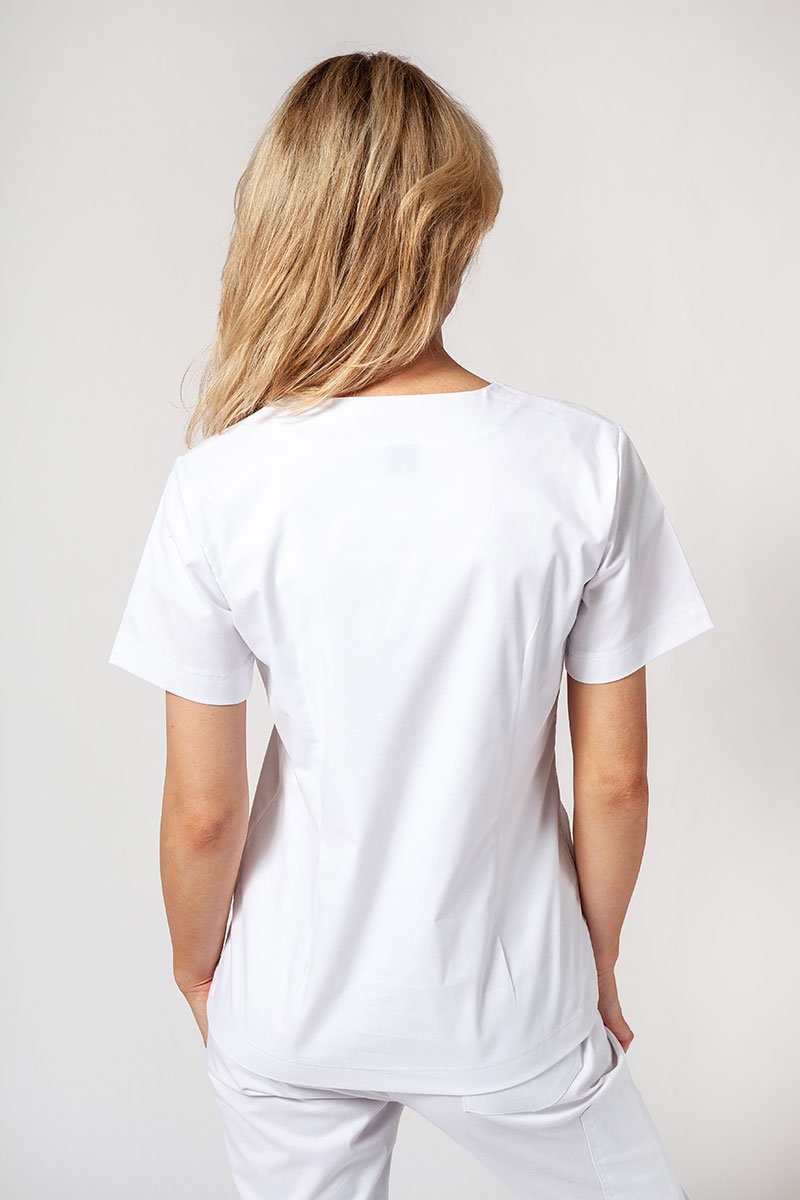 Bluza medyczna damska Sunrise Uniforms Active Bloom biała-1