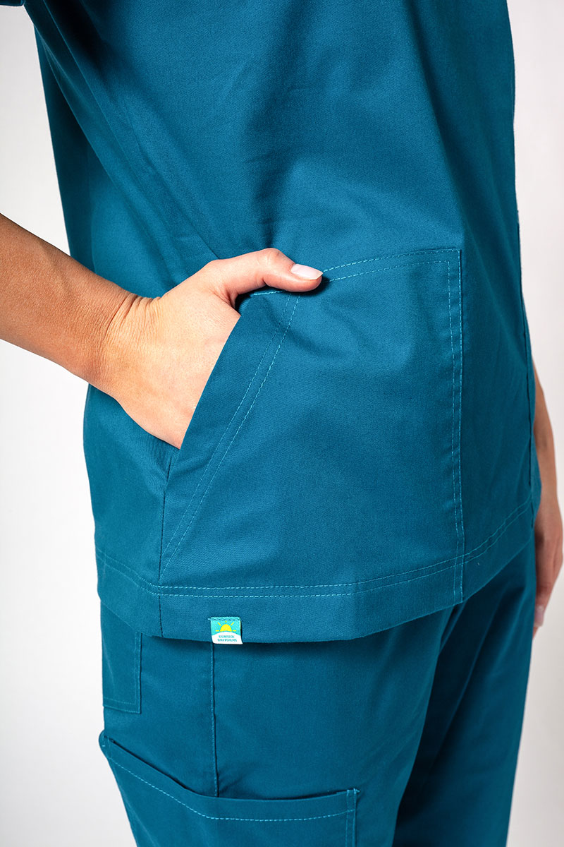 Bluza medyczna damska Sunrise Uniforms Active Bloom karaibski błękit-3