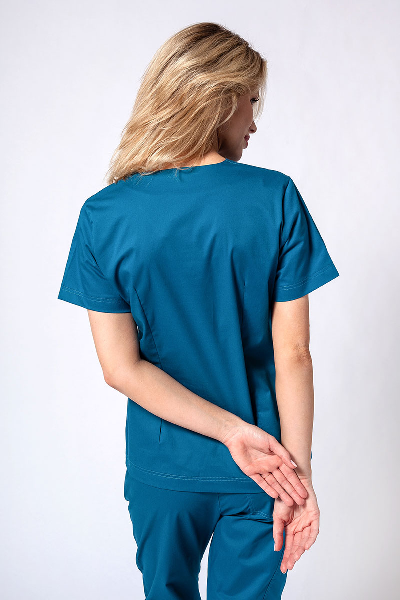 Bluza medyczna damska Sunrise Uniforms Active Bloom karaibski błękit-1