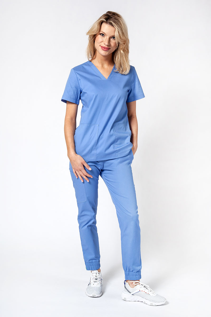 Bluza medyczna damska Sunrise Uniforms Active Bloom klasyczny błekit-4