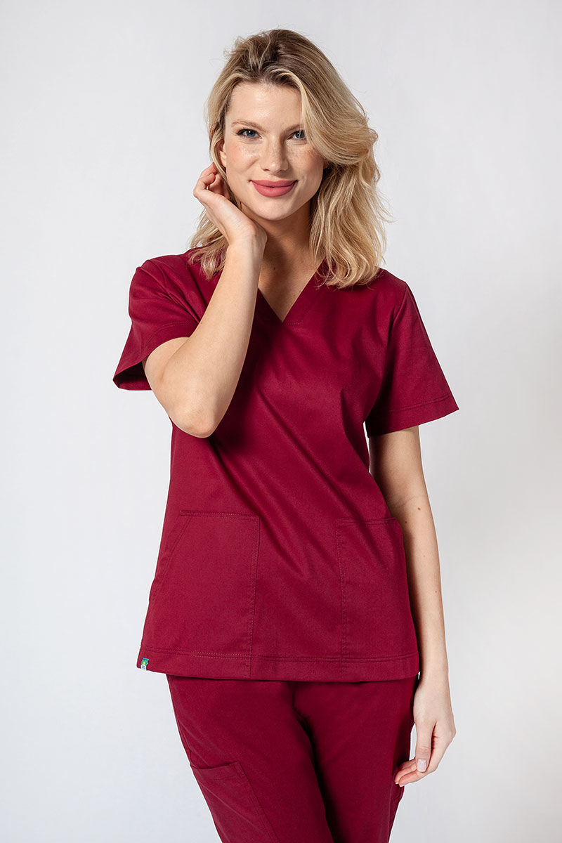Komplet medyczny damski Sunrise Uniforms Active III (bluza Bloom, spodnie Air) wiśniowy-2