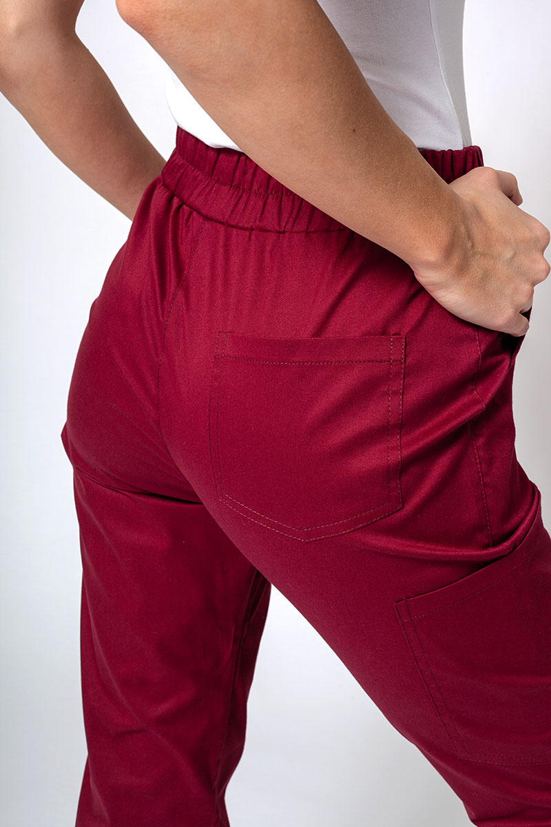 Spodnie medyczne damskie Sunrise Uniforms Active Air jogger wiśniowe-3