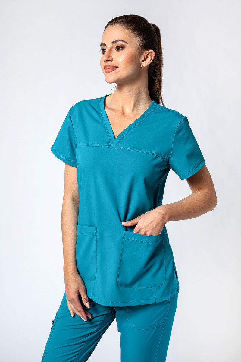 Komplet medyczny Adar Uniforms Ultimate morski błękit (z bluzą Sweetheart - elastic)-3