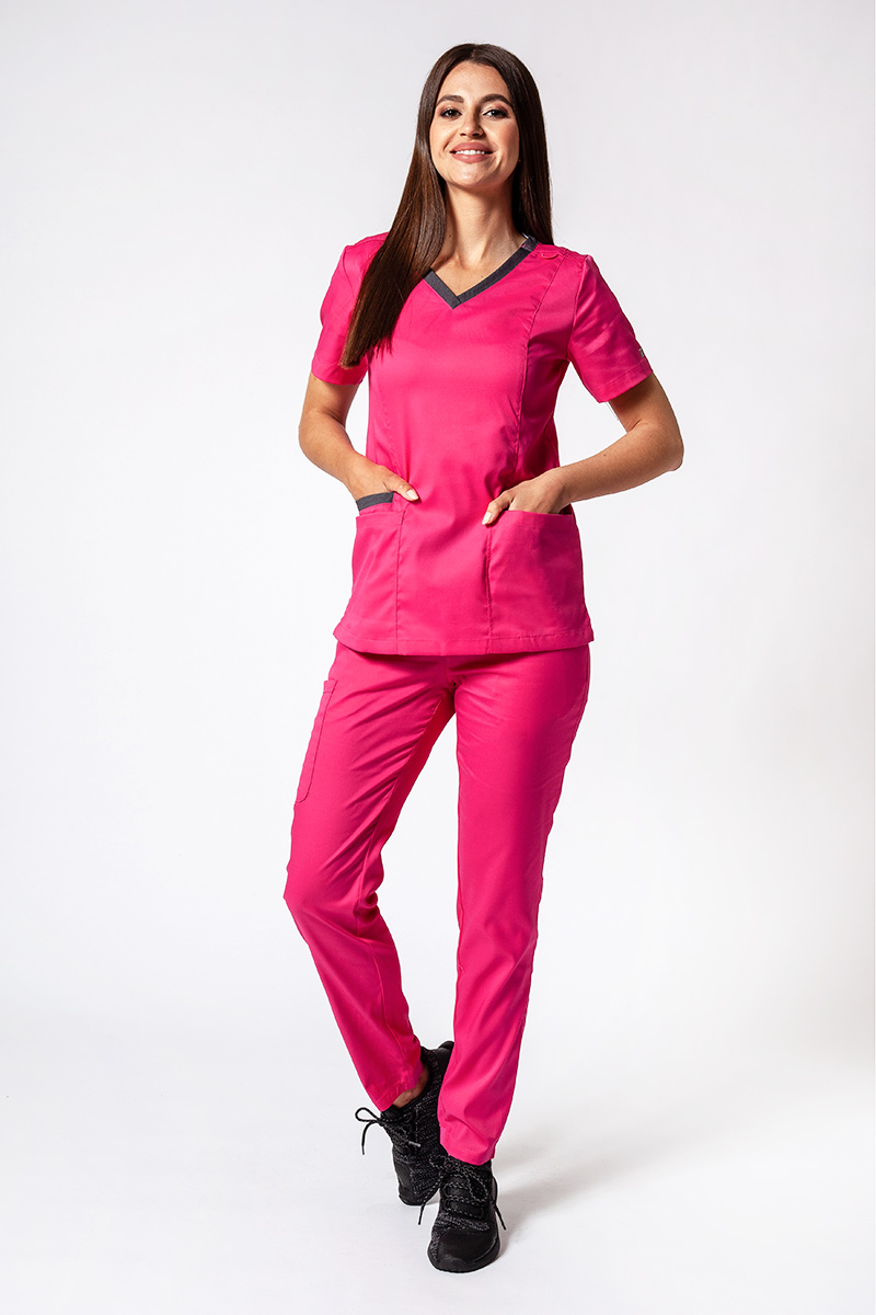Bluza medyczna damska Maevn Matrix Contrast różowa-2
