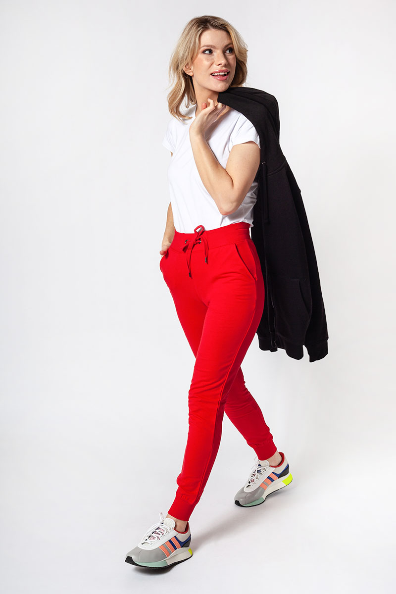 Spodnie damskie dresowe Malfini Rest czerwone-8