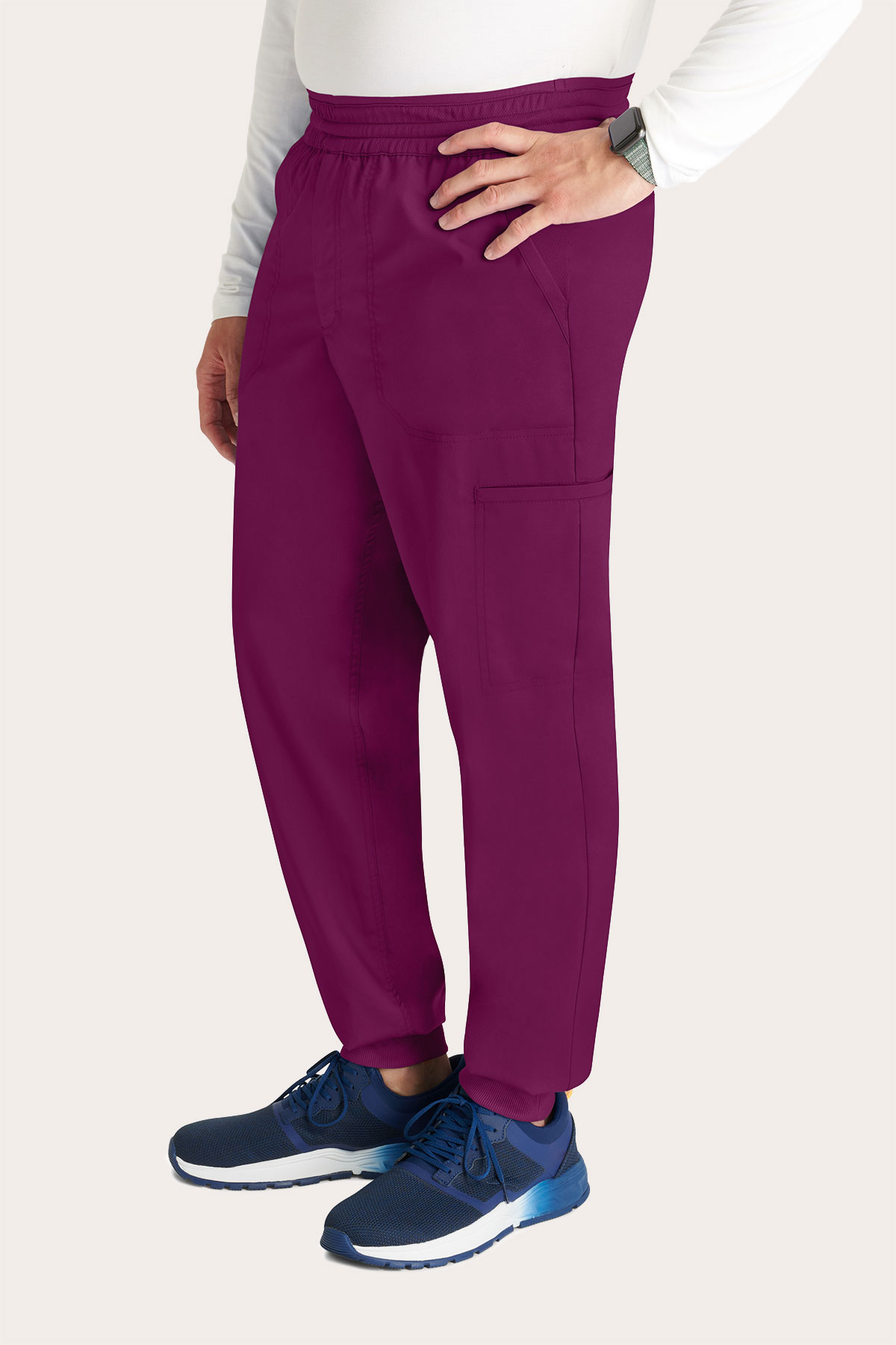 Spodnie medyczne męskie Cherokee Revolution Jogger wiśniowe-3
