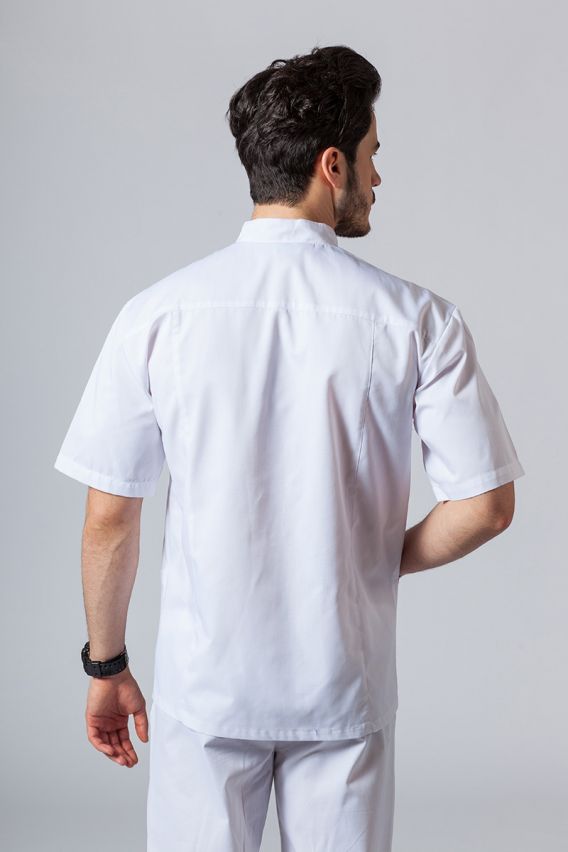 Koszula/bluza medyczna męska ze stójką biała-4