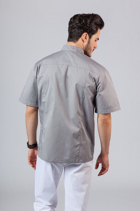 Koszula/bluza medyczna męska ze stójką szara-3
