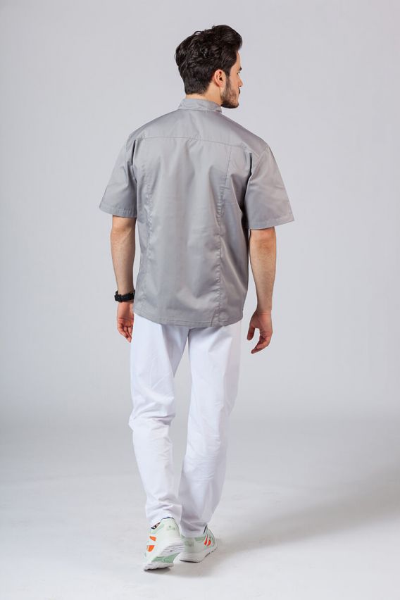 Koszula/bluza medyczna męska ze stójką szara-4