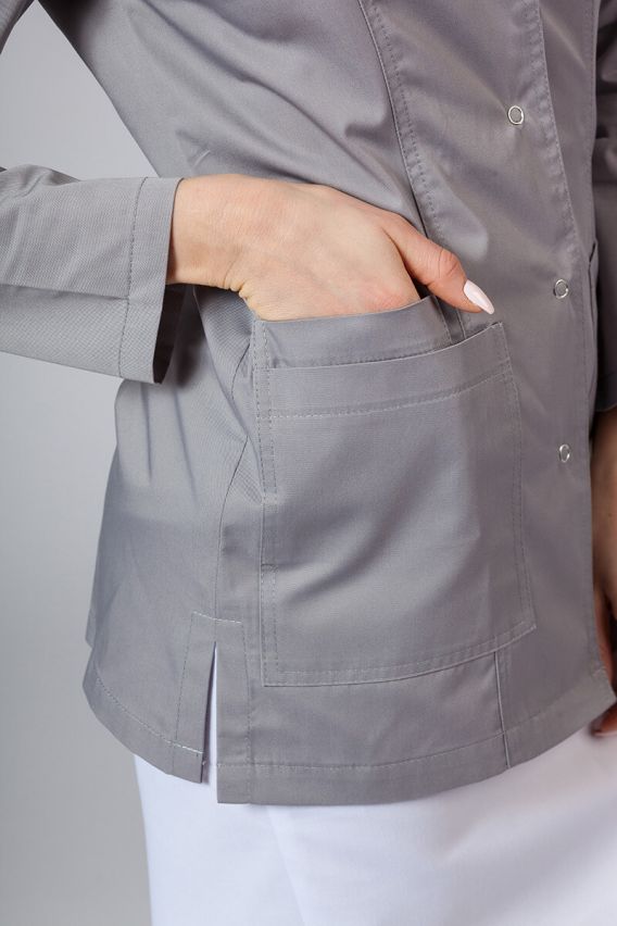 Fartuch medyczny Sunrise Uniforms krótki z długim rękawem szary-4