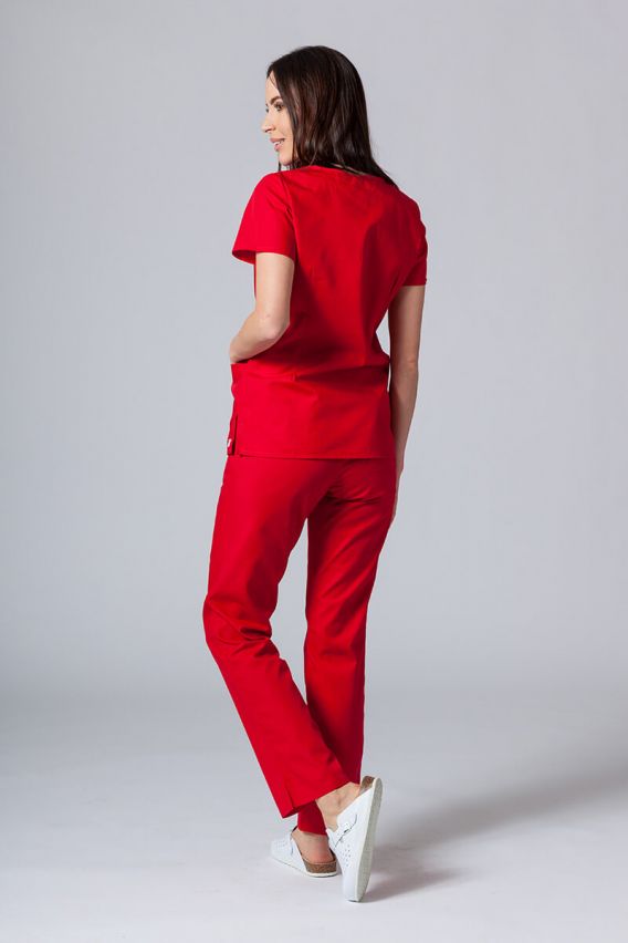 Bluza medyczna damska Maevn Red Panda Asymetric czerwona-4