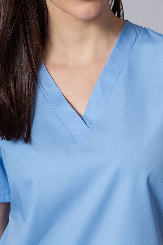 Bluza medyczna damska Sunrise Uniforms niebieska taliowana-2