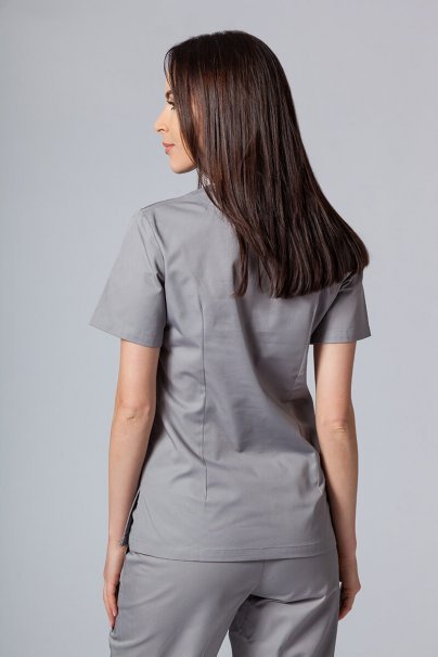 Bluza medyczna damska Sunrise Uniforms Basic Light szara-2