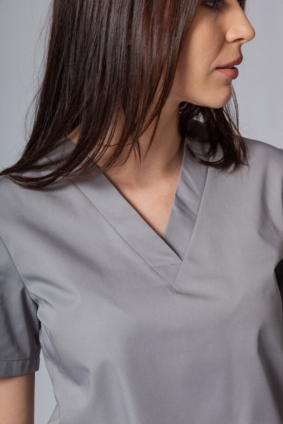 Bluza medyczna damska Sunrise Uniforms szara taliowana-5