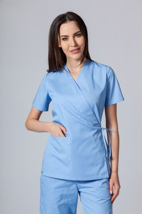 Fartuszek/bluza damska wiązana Sunrise Uniforms niebieska-1