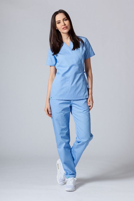 Fartuszek/bluza damska wiązana Sunrise Uniforms niebieska-3