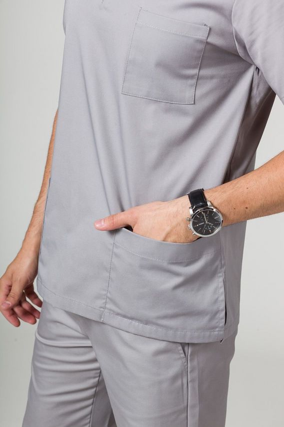 Bluza medyczna męska Sunrise Uniforms Basic Standard szara-2